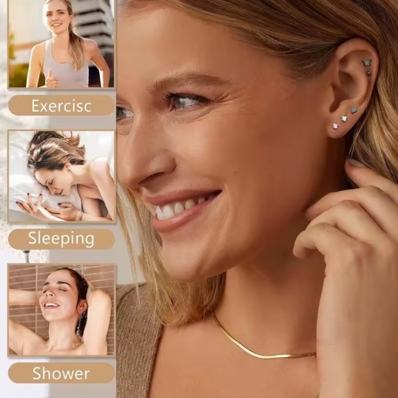 Iridescent screw back Earrings - Picture 7 of 11